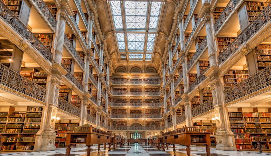 Books Shelf inside a library