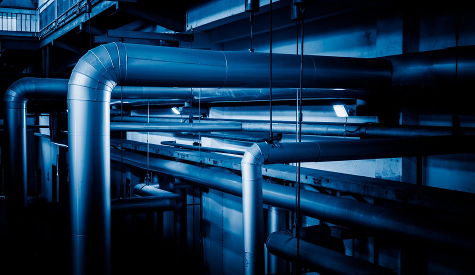 steel pipelines and cables in a plant,Industrial zone.
